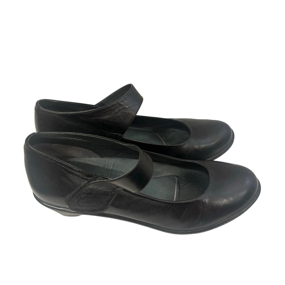 Dansko Black Leather Mary Jane Shoes Women EU 41 US 10.5-11 Comfort Wedge